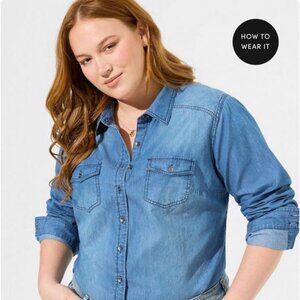 TORRID 4X Denim Button Down Shirt